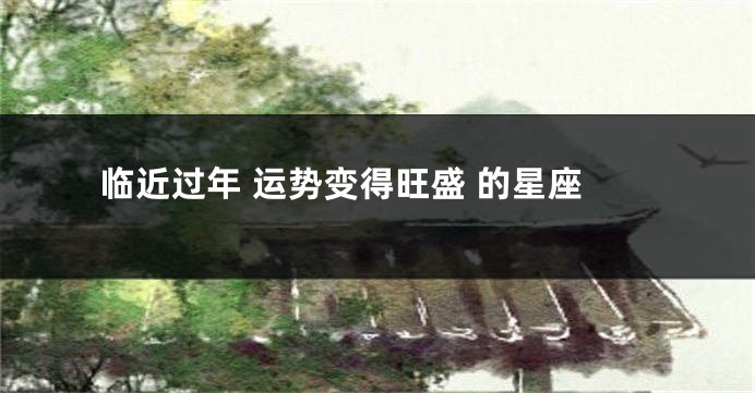 临近过年 运势变得旺盛 的星座