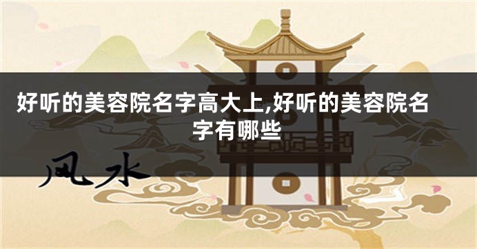 好听的美容院名字高大上,好听的美容院名字有哪些