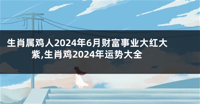 生肖属鸡人2024年6月财富事业大红大紫,生肖鸡2024年运势大全