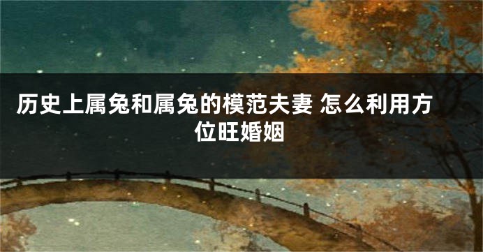 历史上属兔和属兔的模范夫妻 怎么利用方位旺婚姻