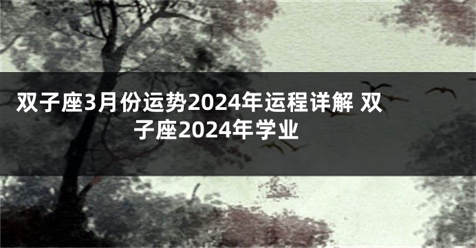 双子座3月份运势2024年运程详解 双子座2024年学业