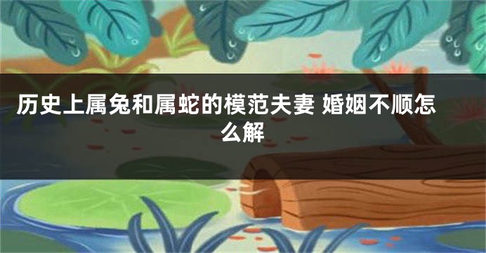 历史上属兔和属蛇的模范夫妻 婚姻不顺怎么解