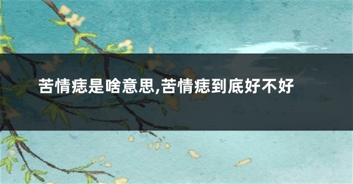 苦情痣是啥意思,苦情痣到底好不好