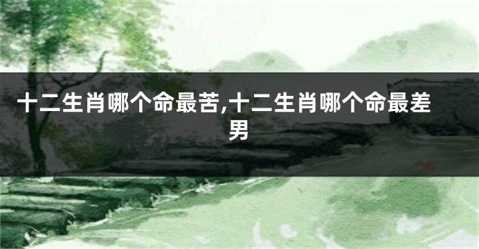 十二生肖哪个命最苦,十二生肖哪个命最差男