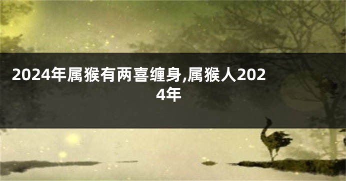 2024年属猴有两喜缠身,属猴人2024年