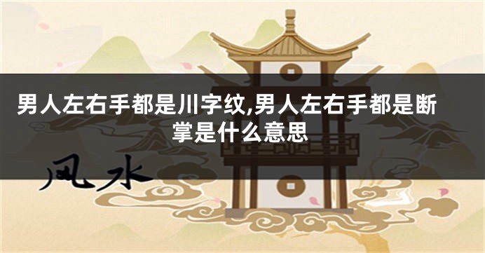 男人左右手都是川字纹,男人左右手都是断掌是什么意思