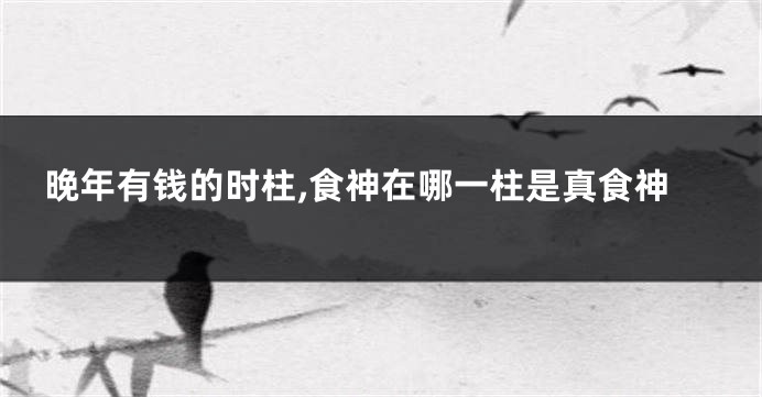 晚年有钱的时柱,食神在哪一柱是真食神