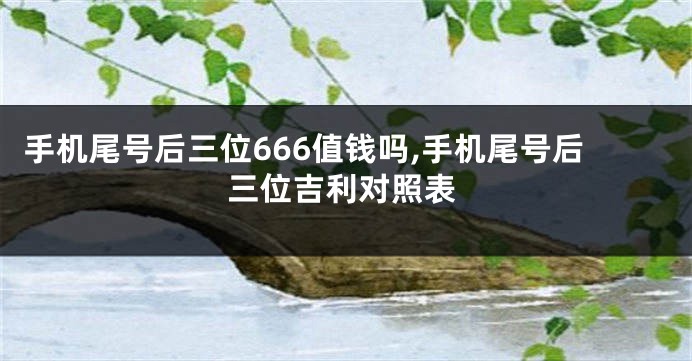 手机尾号后三位666值钱吗,手机尾号后三位吉利对照表