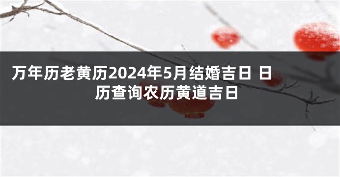 万年历老黄历2024年5月结婚吉日 日历查询农历黄道吉日