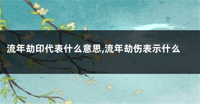 流年劫印代表什么意思,流年劫伤表示什么