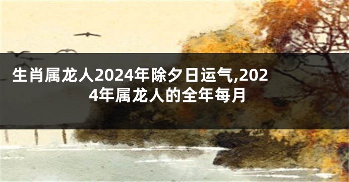生肖属龙人2024年除夕日运气,2024年属龙人的全年每月