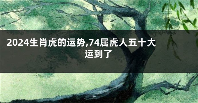 2024生肖虎的运势,74属虎人五十大运到了
