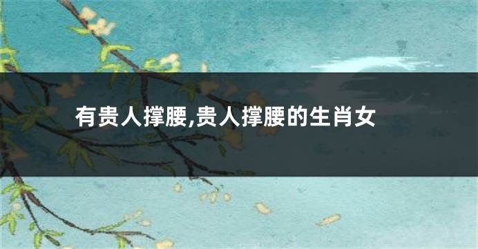 有贵人撑腰,贵人撑腰的生肖女