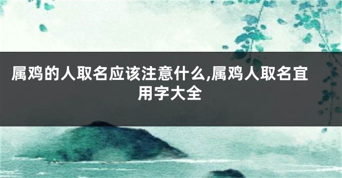 属鸡的人取名应该注意什么,属鸡人取名宜用字大全