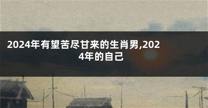 2024年有望苦尽甘来的生肖男,2024年的自己