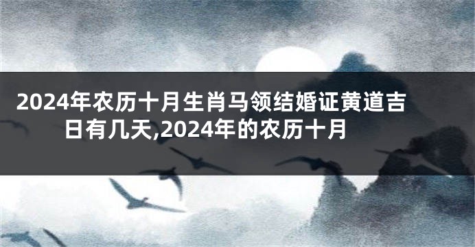 2024年农历十月生肖马领结婚证黄道吉日有几天,2024年的农历十月