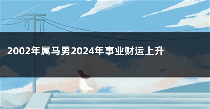 2002年属马男2024年事业财运上升