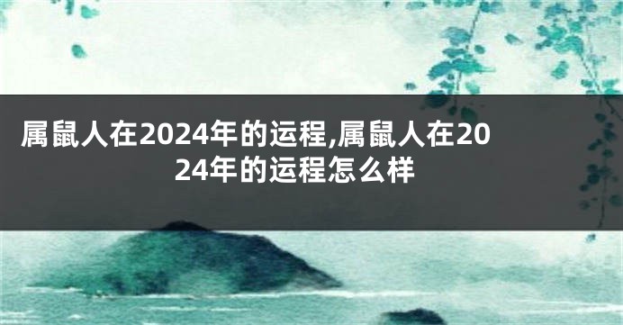 属鼠人在2024年的运程,属鼠人在2024年的运程怎么样