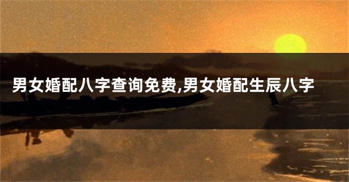 男女婚配八字查询免费,男女婚配生辰八字