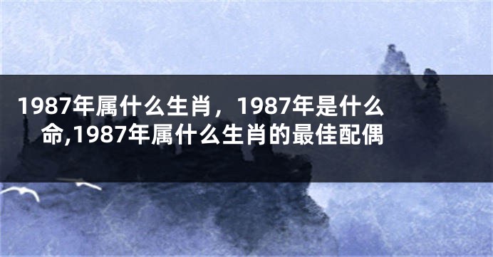1987年属什么生肖，1987年是什么命,1987年属什么生肖的最佳配偶