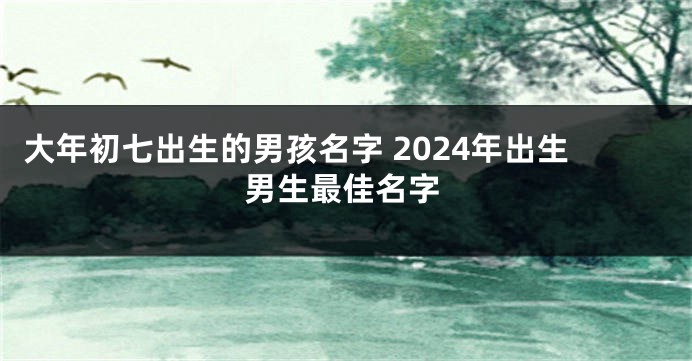大年初七出生的男孩名字 2024年出生男生最佳名字