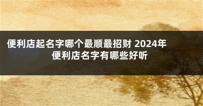 便利店起名字哪个最顺最招财 2024年便利店名字有哪些好听