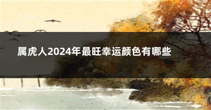 属虎人2024年最旺幸运颜色有哪些
