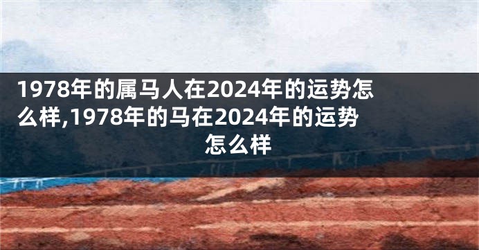 1978年的属马人在2024年的运势怎么样,1978年的马在2024年的运势怎么样