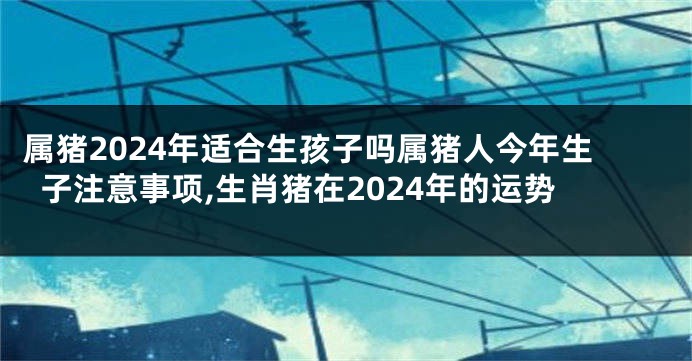 属猪2024年适合生孩子吗属猪人今年生子注意事项,生肖猪在2024年的运势