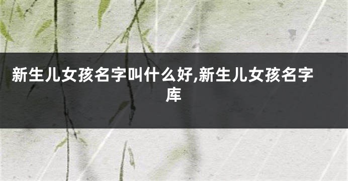 新生儿女孩名字叫什么好,新生儿女孩名字库