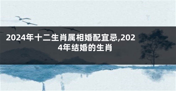 2024年十二生肖属相婚配宜忌,2024年结婚的生肖
