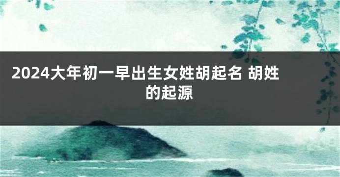 2024大年初一早出生女姓胡起名 胡姓的起源