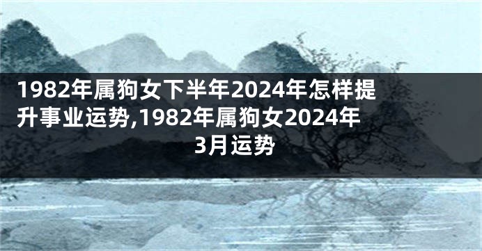 1982年属狗女下半年2024年怎样提升事业运势,1982年属狗女2024年3月运势