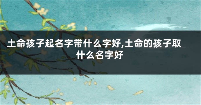 土命孩子起名字带什么字好,土命的孩子取什么名字好