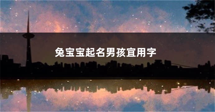 兔宝宝起名男孩宜用字