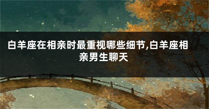 白羊座在相亲时最重视哪些细节,白羊座相亲男生聊天