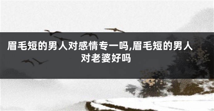眉毛短的男人对感情专一吗,眉毛短的男人对老婆好吗