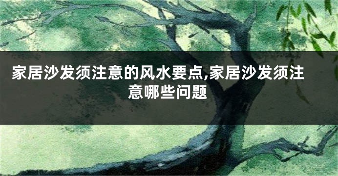 家居沙发须注意的风水要点,家居沙发须注意哪些问题