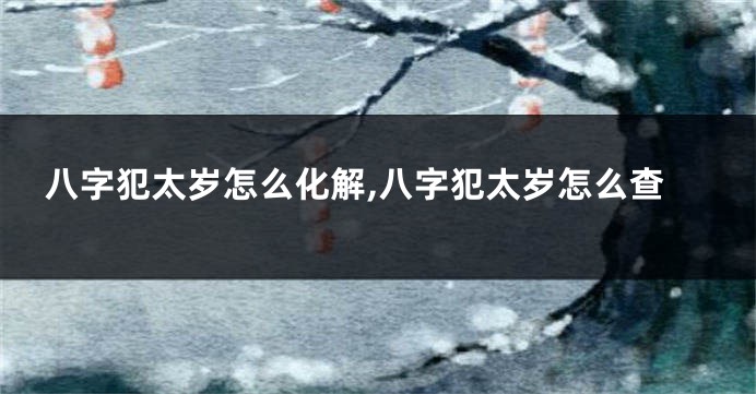八字犯太岁怎么化解,八字犯太岁怎么查