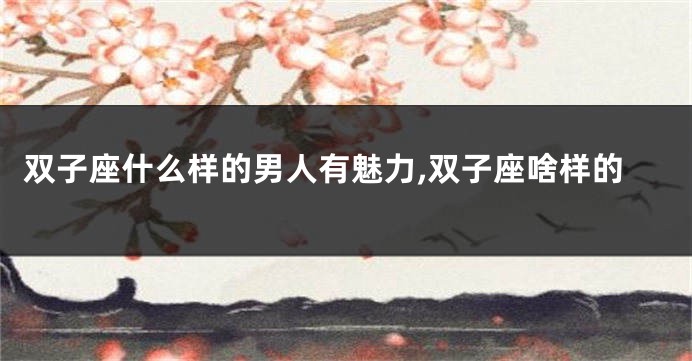 双子座什么样的男人有魅力,双子座啥样的