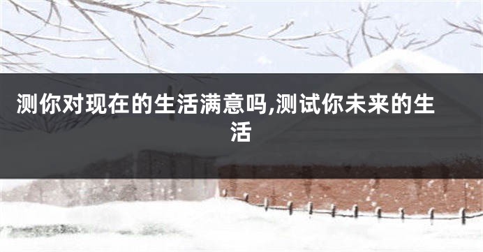 测你对现在的生活满意吗,测试你未来的生活