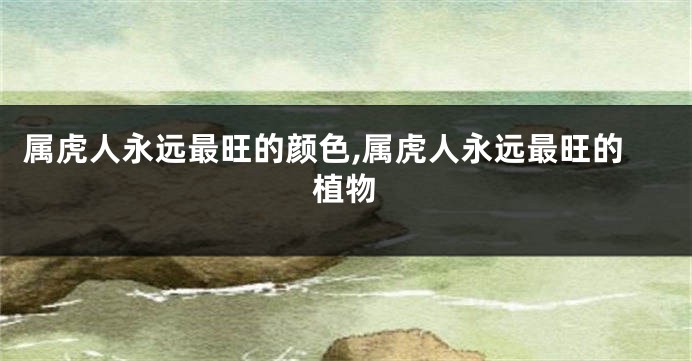 属虎人永远最旺的颜色,属虎人永远最旺的植物