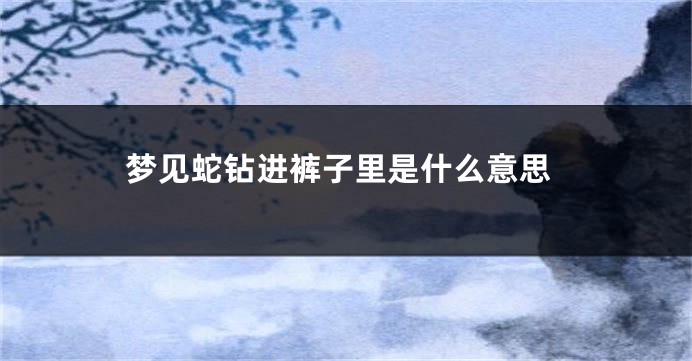梦见蛇钻进裤子里是什么意思