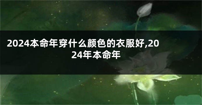 2024本命年穿什么颜色的衣服好,2024年本命年