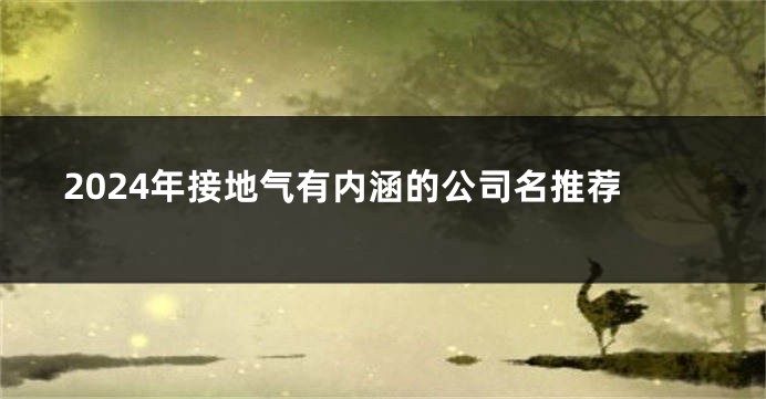 2024年接地气有内涵的公司名推荐