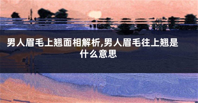 男人眉毛上翘面相解析,男人眉毛往上翘是什么意思