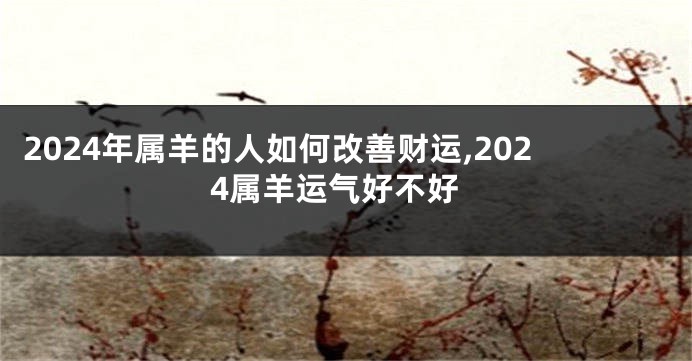 2024年属羊的人如何改善财运,2024属羊运气好不好