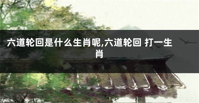 六道轮回是什么生肖呢,六道轮回 打一生肖