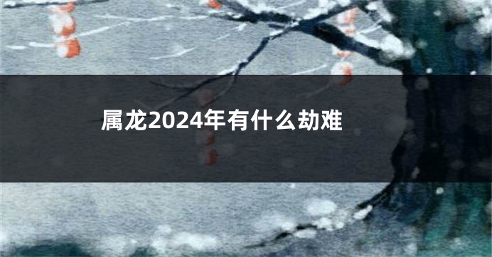 属龙2024年有什么劫难