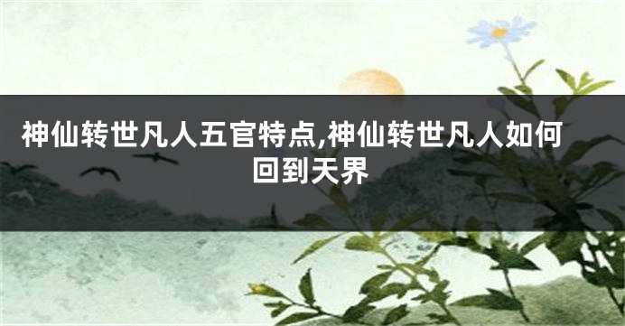 神仙转世凡人五官特点,神仙转世凡人如何回到天界